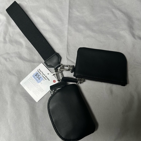 Lululemon Cactus Leather Black Dual Pouch Wristlet NWT - Picture 4 of 4